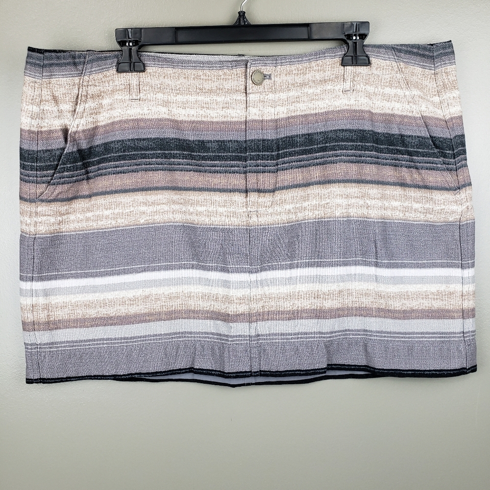 Old Navy Womens Basket Weave Mini Skirt Size 16 Neutral Stripe 2015 Pockets